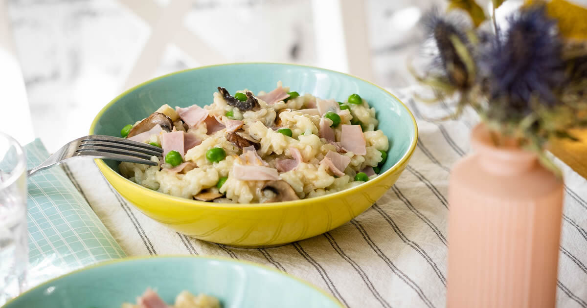 Steinpilz-Risotto mit Burgunder Schinken und Parmesan | LANDHOF Steinpilz-Risotto mit Burgunder Schinken und Parmesan | LANDHOF